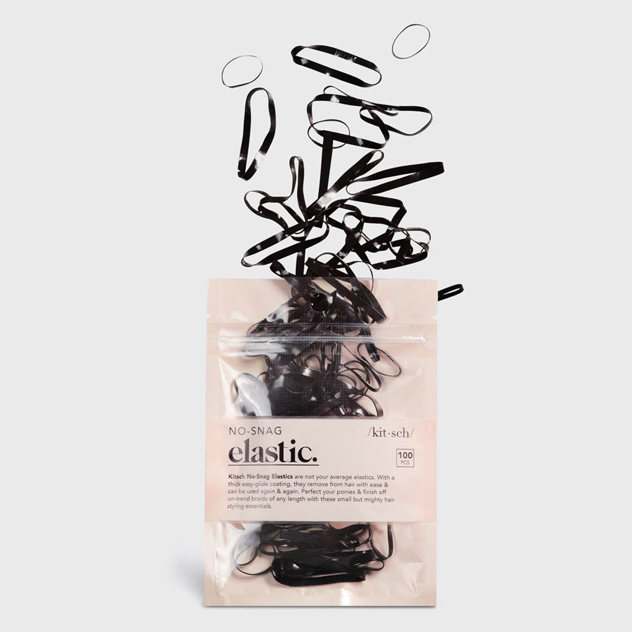 Black No-Snag Elastics 100pc Set
