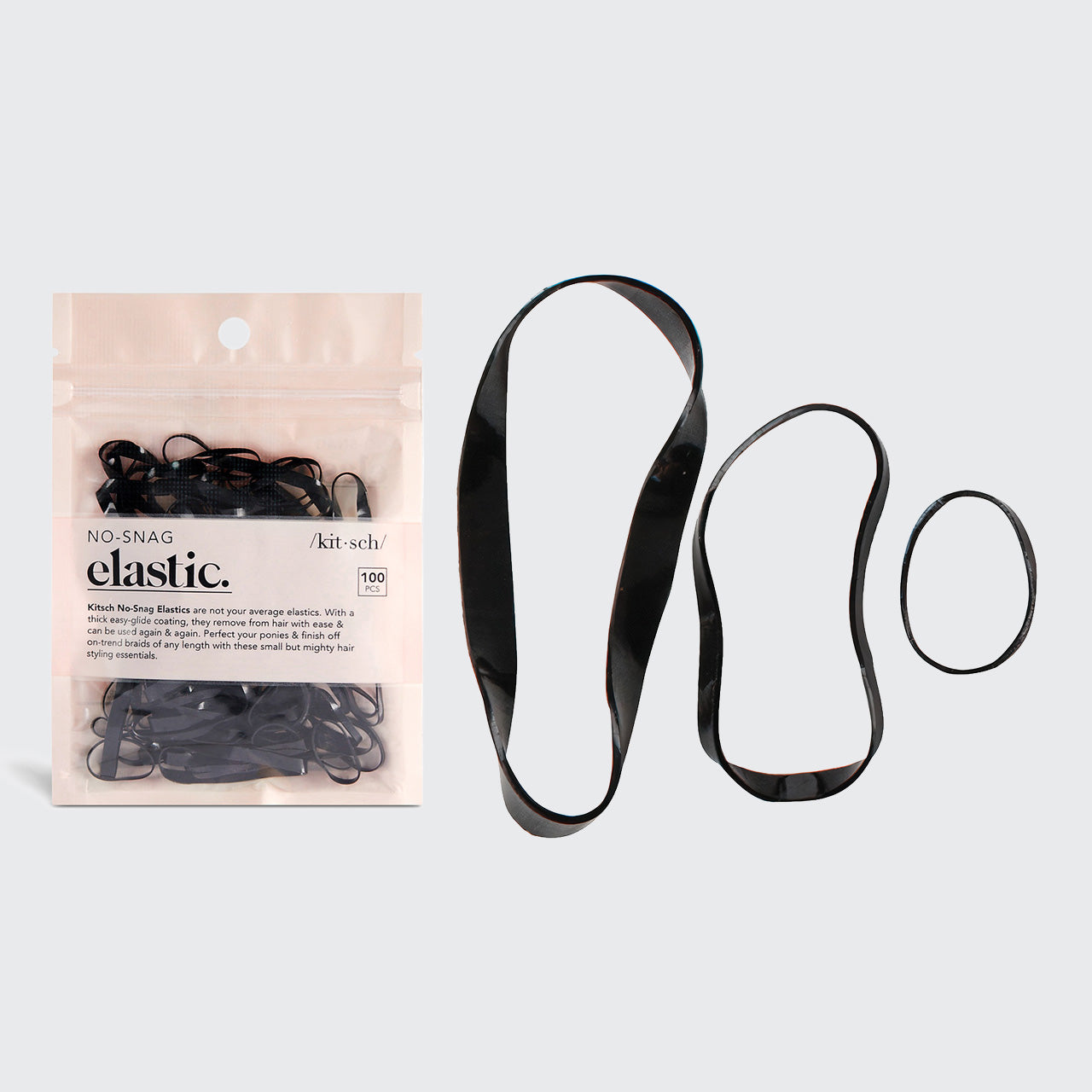 Black No-Snag Elastics 100pc Set