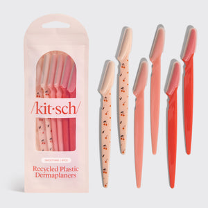 Dermaplaners de plástico reciclado, conjunto de 6 peças - flores de cerejeira sortidas