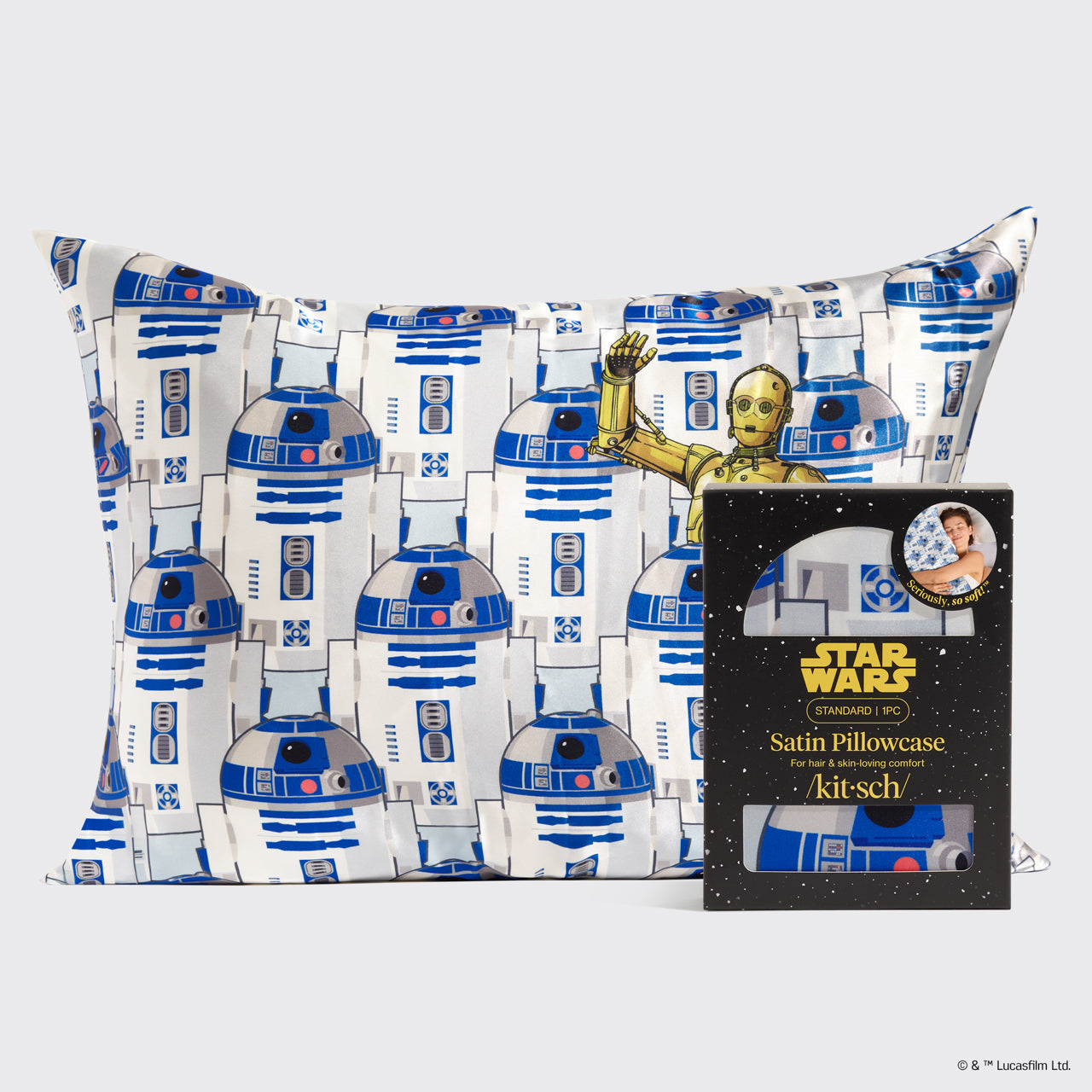 Star Wars™ & Kitsch Satin Pillowcase in R2-D2 & C-3PO