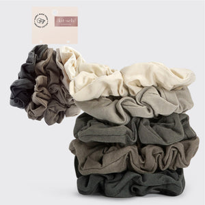 Chouchous en tricot gris et crème - Lot de 5 pièces