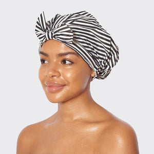Bonnet de douche rayé