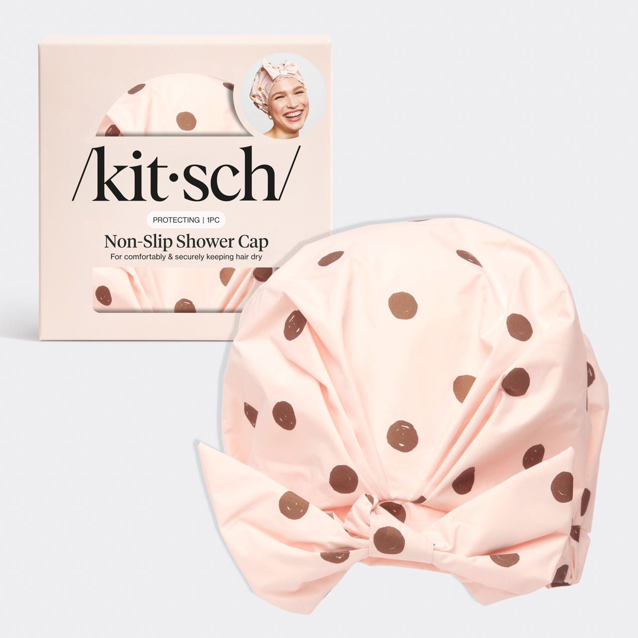 Blush Dot Shower Cap