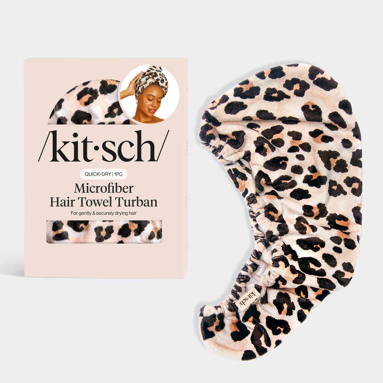 Mikrofaser-Haarhandtuch in Leopard