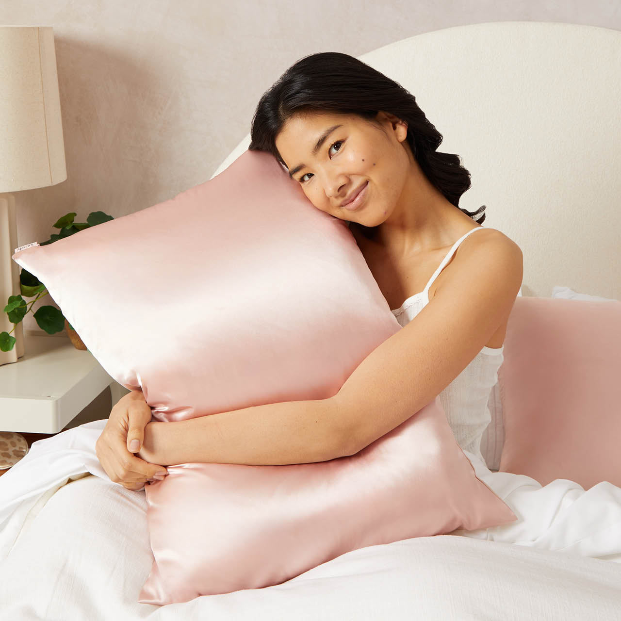 Satin-Kissenbezug – Blush