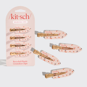 Set de 4 clips antiarrugas con estampado de cerezas