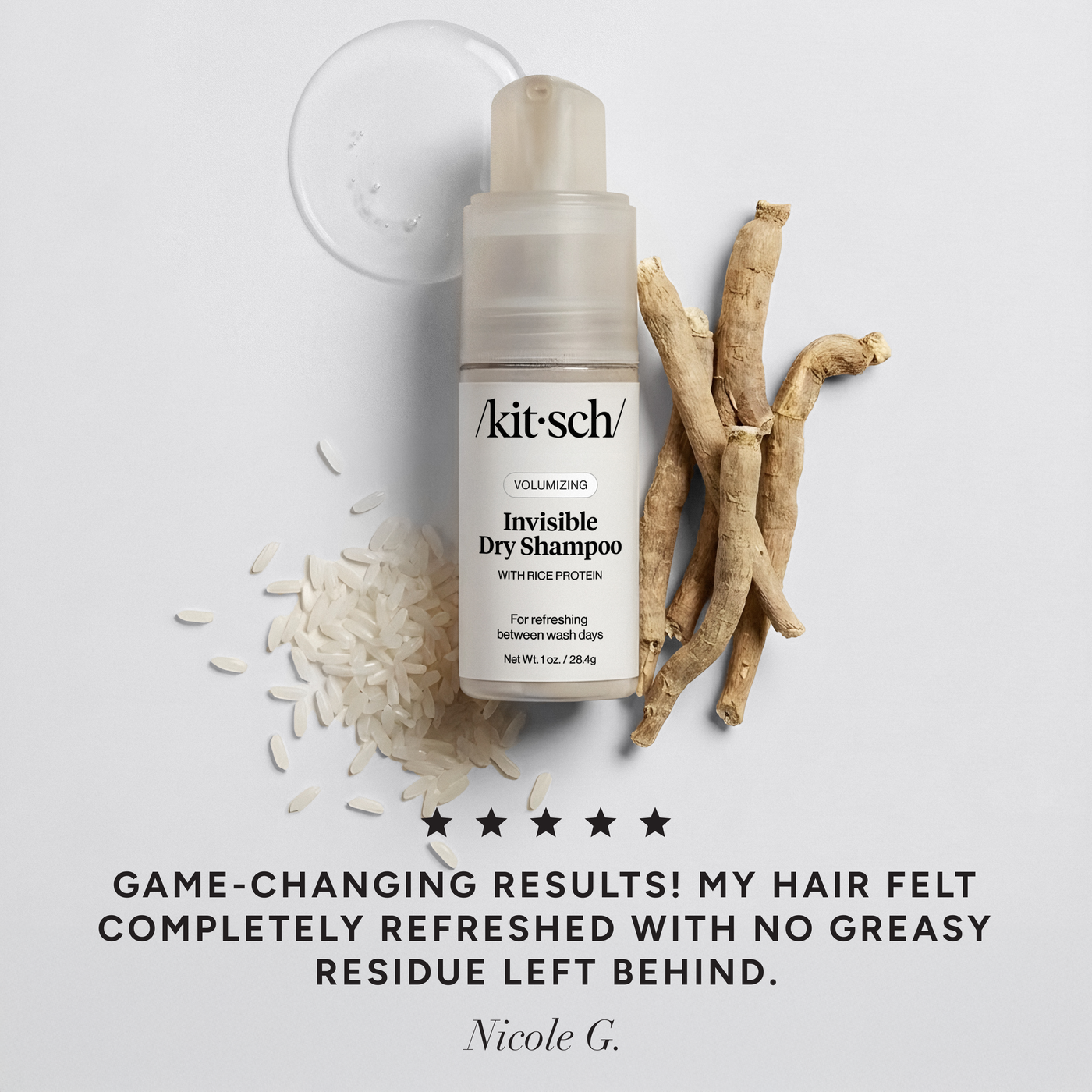 Volumizing Rice Protein Dry Shampoo - Invisible 1 oz