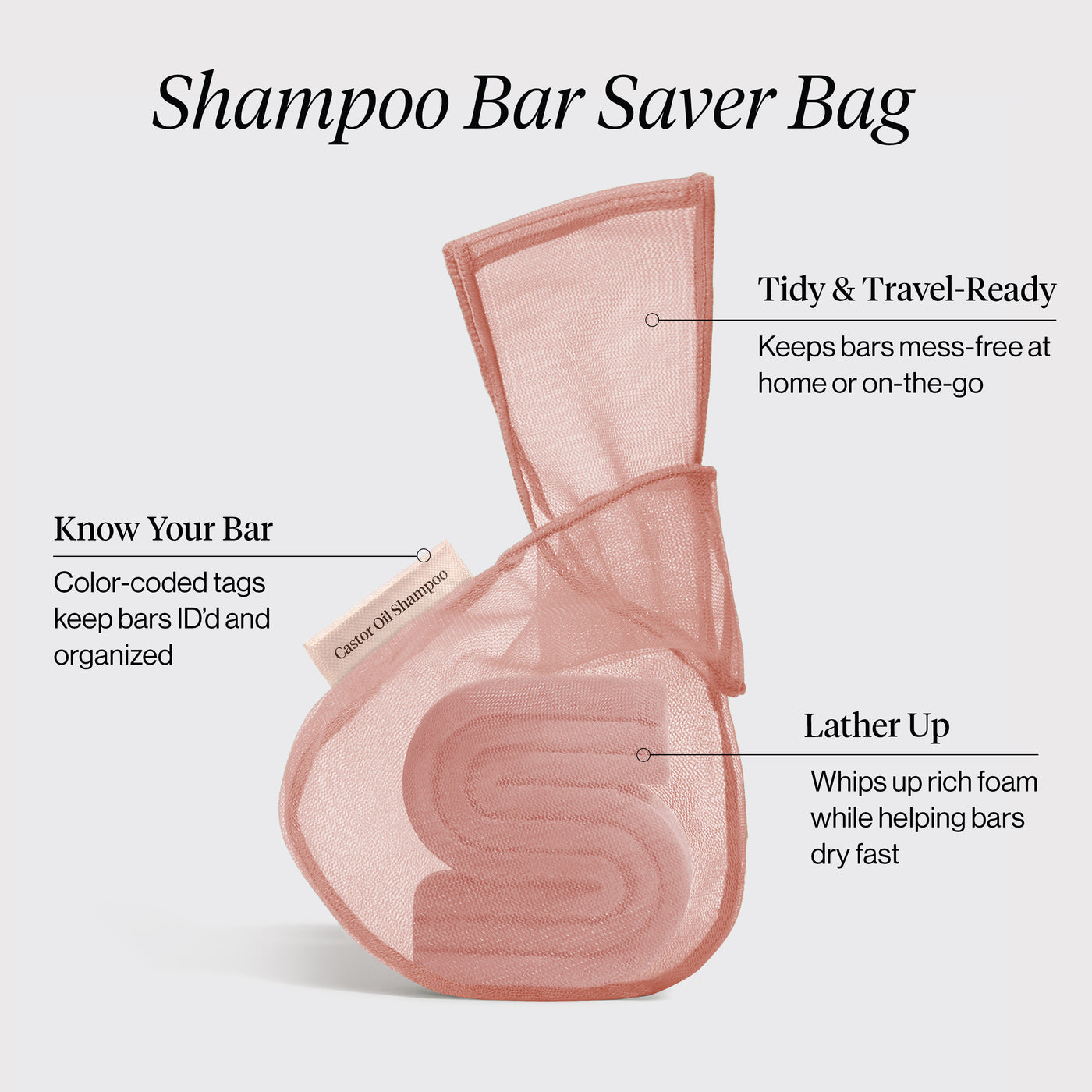 Castor Oil Shampoo Bar Saver Bag