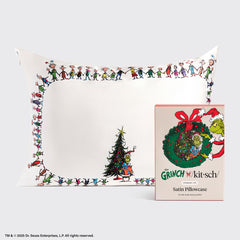 The Grinch x Kitsch Satin-Kissenbezug in Whoville