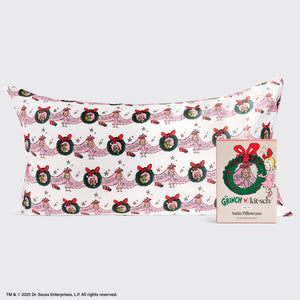 The Grinch x Kitsch Satin Pillowcase in Cindy Lou Who - King
