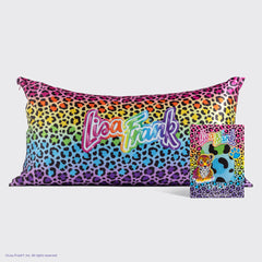 Lisa Frank x Kitsch Funda de almohada de satén Rainbow Leopard - King