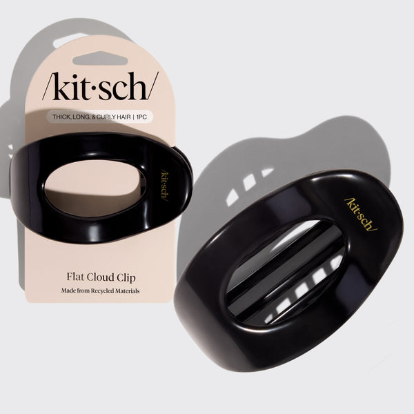 Kitsch Black Flat Cloud Clip - Large with packaging on a light gray background