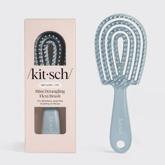 Mini brosse démêlante flexible – Bleu brume