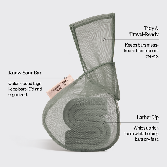 Sacchettino porta shampoo - Rosmarino e biotina - Verde