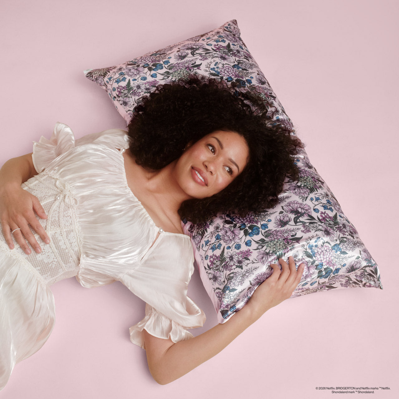 Bridgerton x Kitsch Satin Pillowcase in Wisteria - King