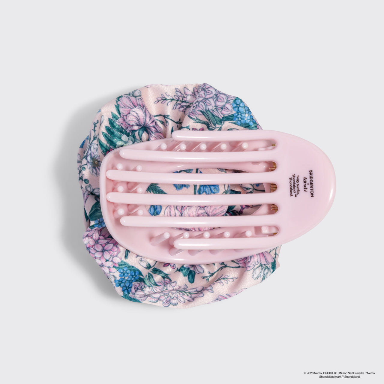 Bridgerton x Kitsch Satin Rosette Medium Flat Cloud Clip in Wisteria