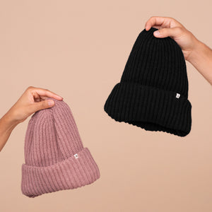 Glazey™ Satin-Lined Beanie in Black