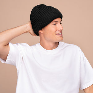 Glazey™ Satin-Lined Beanie in Black