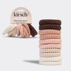 Elastici per capelli a costine color Blush