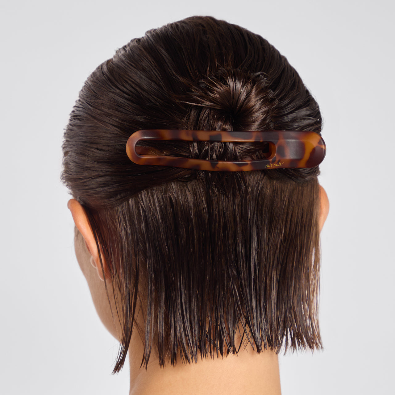 مشبك مخلب مسطح 2 قطعة منحني - أسود &amp; تورت