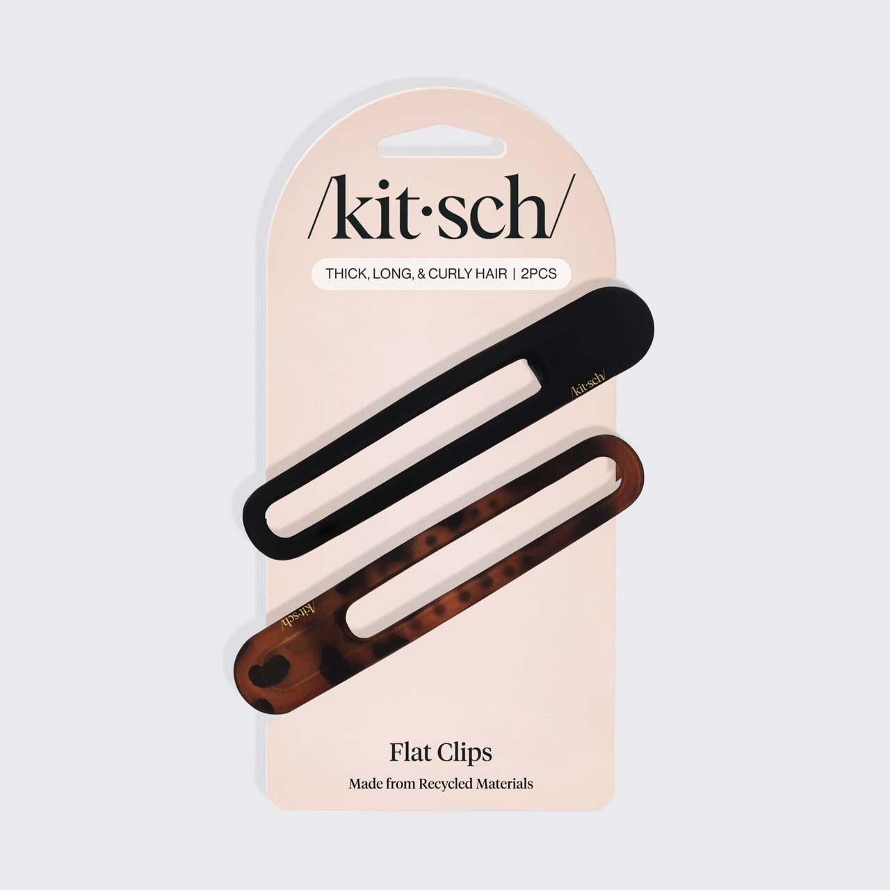 Flat Lay Claw Clip 2pc Curved- Μαύρο & Tort