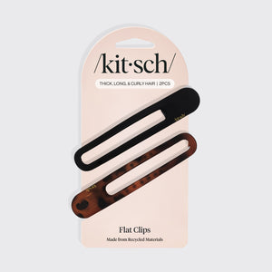 Flat Lay Claw Clip 2pc Curved- Μαύρο & Tort