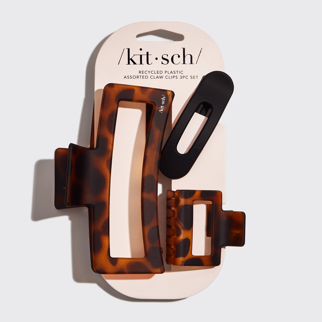 Verschiedene Klauenklammern aus recyceltem Kunststoff, 3 Stück – rechteckige, offene Form