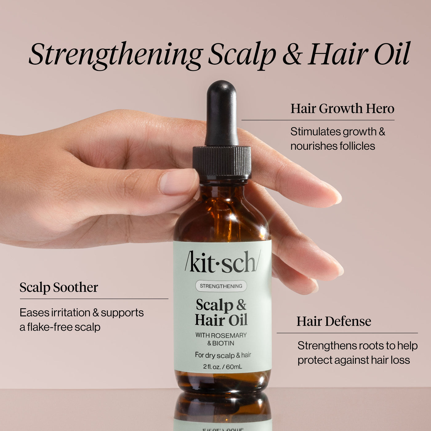 Olio rinforzante per cuoio capelluto e capelli al rosmarino con biotina