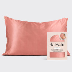 Funda de almohada de satén - Terracota
