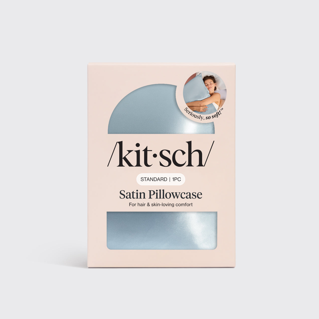 Taie d'oreiller en satin - Haze Blue