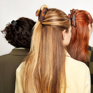 Black & Tort Curved Claw Clips 2pc Set - Medium