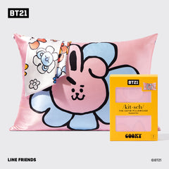 Kitsch x BT21 Funda de almohada de satén COOKY