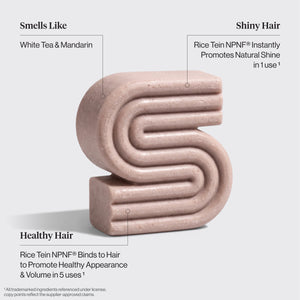 KITSCH Rice Water Shampoo & Conditioner Bar Combo for Hair Growth — shampoo bar ingredient-focused detail shot — Formulated with Rice Tein NPNF®, clinically proven to increase hair volume and improve appearance of natural shine in just 5 washes — pH balanced and safe for color-treated hair