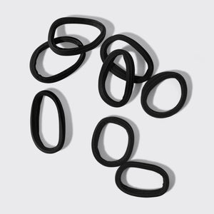 Set di 8 pezzi di elastici per capelli neri senza cuciture