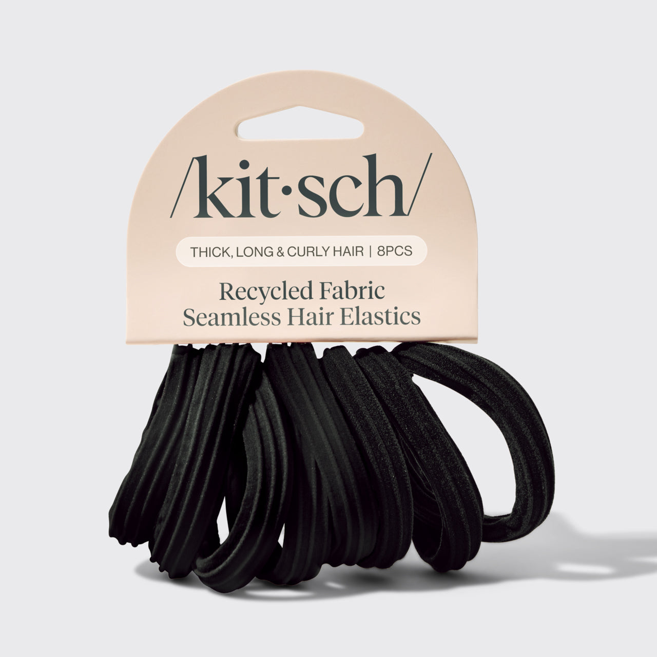 Set di 8 pezzi di elastici per capelli neri senza cuciture