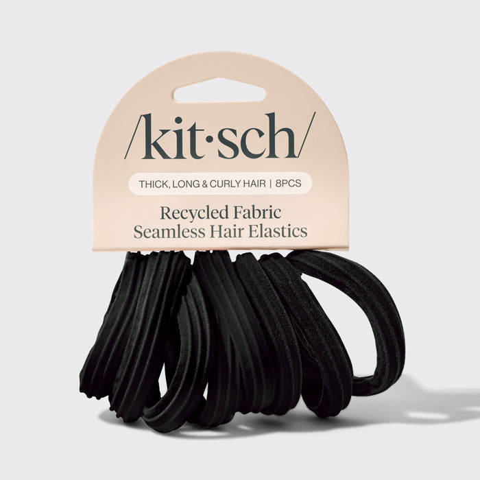 Set di 8 pezzi di elastici per capelli neri senza cuciture