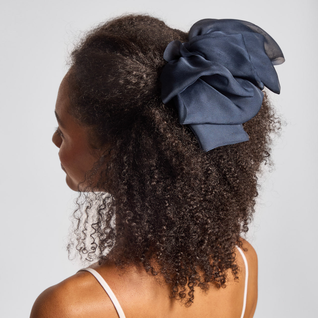Blue Orchid Chiffon Bow Hair Clip