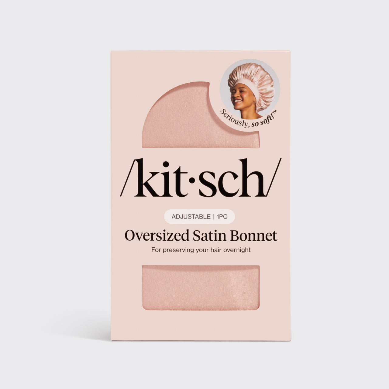 Verstelbare oversized satijnen bonnet - Blush