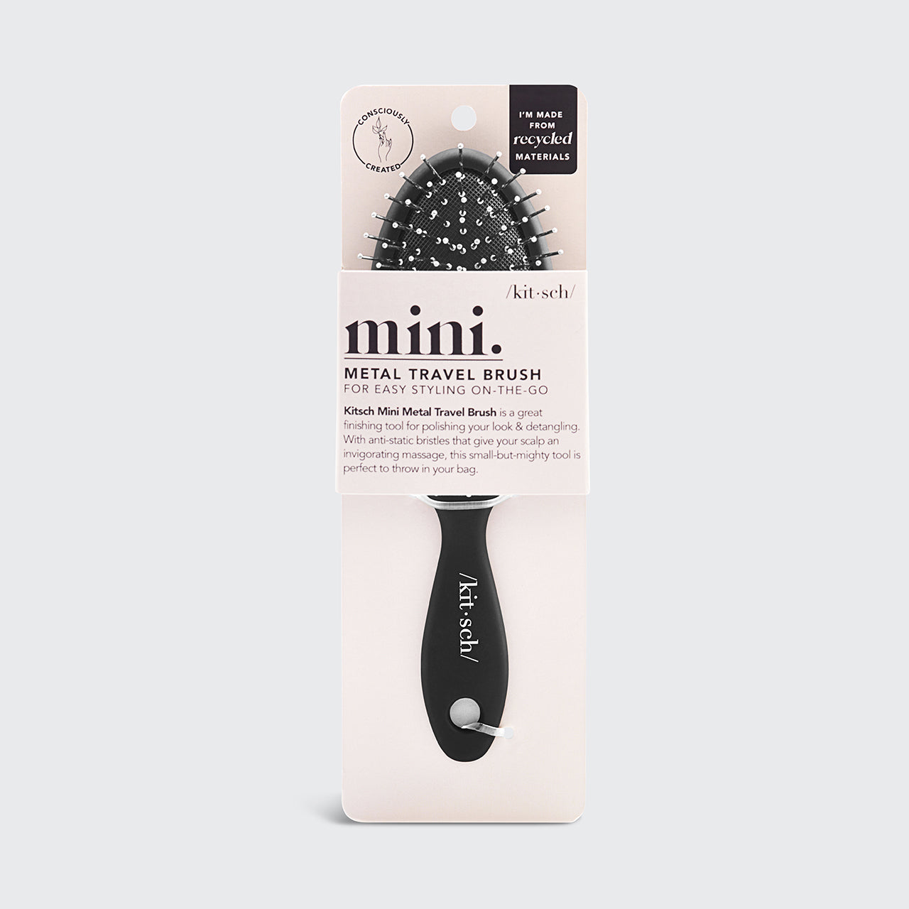 Consciously Created Metal Bristle Mini Travel Hair Brush με μεταλλικές τρίχες