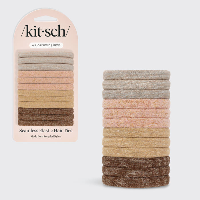 Set di 12 elastici glitterati neutri
