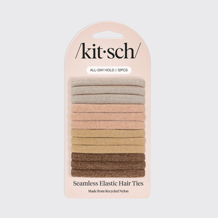 Gerecycled Nylon Glitter Medium Elastieken 12st - Neutraal