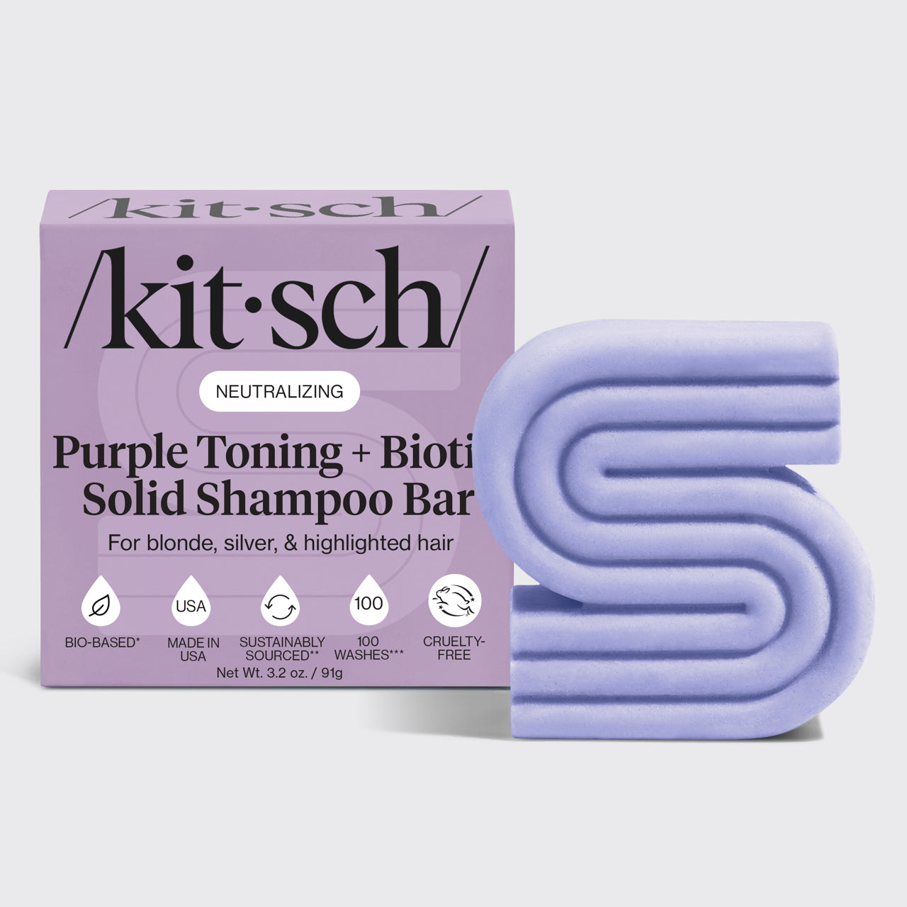 Purple Toning Shampoo Bar voor gekleurd en grijs haar