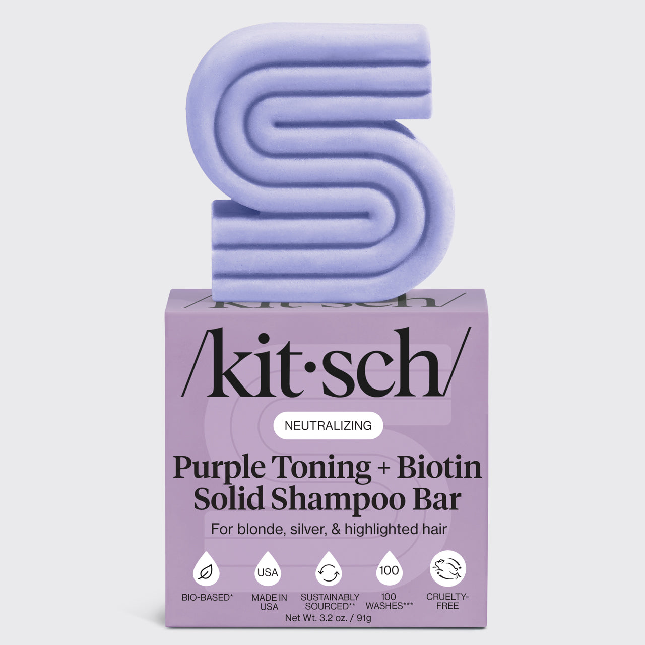 Purple Toning Shampoo Bar voor gekleurd en grijs haar