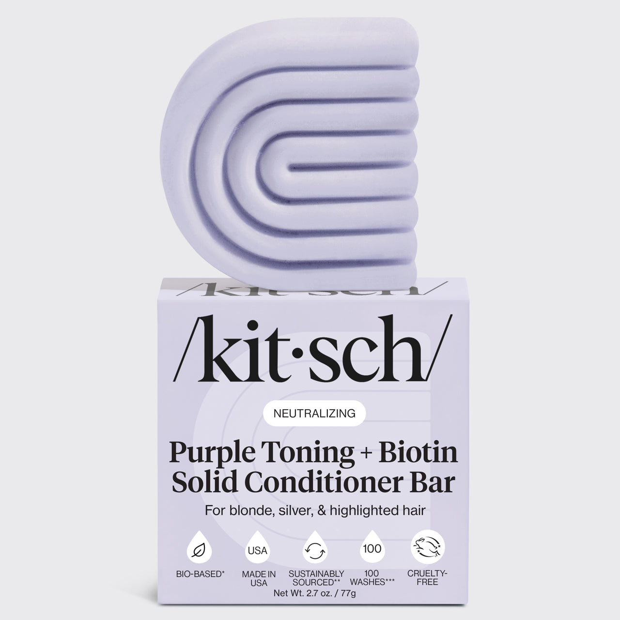 Purple Toning Conditioner Bar voor gekleurd en grijs haar