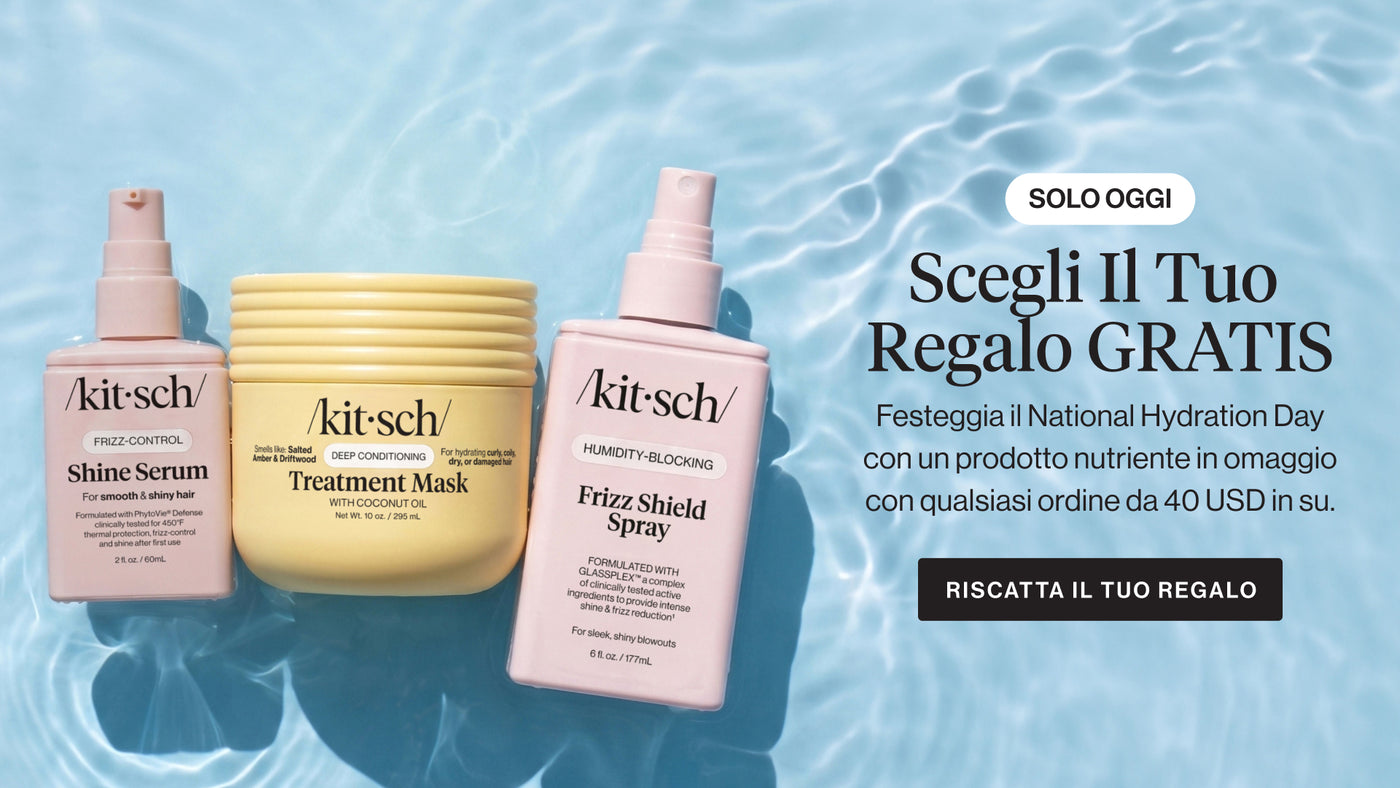Kitsch National Hydration Day gift with purchase - choose a free nourishing hair care product with any $40+ order. Limited time offer.