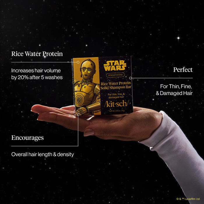 Star Wars™ & Kitsch Rice Water Protein Strengthening Solid Shampoo - C-3PO